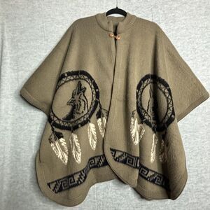 Wool Wolf Cape Artesanias Inca Native Indigenous Artisans Thick Blanket Aztec
